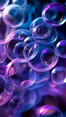 Aufkleber - Colorful soap bubbles on dark background, abstract pattern. Creative art and design concept