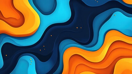 Wall Mural - Abstract wavy design in vibrant colors, ideal for backgrounds and digital art.