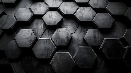 Sticker - Black-and-white hexagonal pattern on a monochromatic background