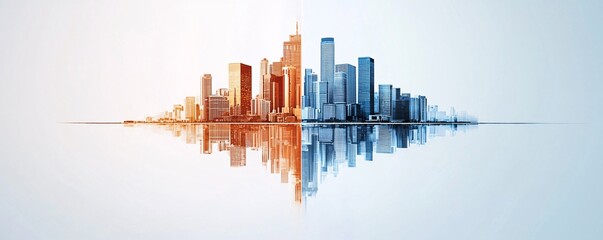 Poster - visual of a city divided by economic policy lines, illustrating the impact of different economic app