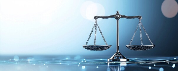 Poster - Visual of a digital balance scale weighing taxes against public services, concept of economic policy trade-offs