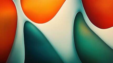 Sticker - Abstract fluid shapes in vibrant colors, creating a visually striking composition.