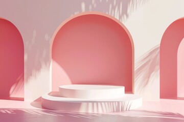 Sticker - Elegant pink archway podium