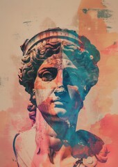 Sticker - Vibrant classical statue art