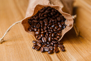 coffee beans in a sack