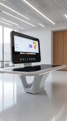 Canvas Print - Innovative Digital Design Classroom with Smart Technology and Sleek Furniture  