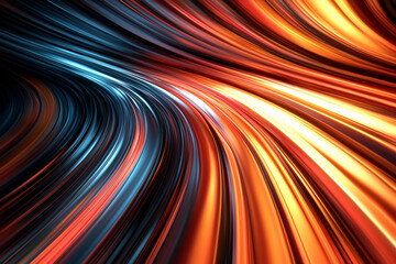 Poster - Vibrant abstract curves in red and blue colors create a dynamic flow