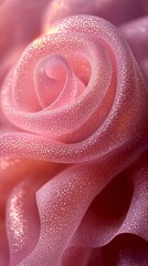 Poster - Abstract pink shape covered with water droplets forming beautiful pattern, perfect for backgrounds and designs related to beauty, nature, and freshness