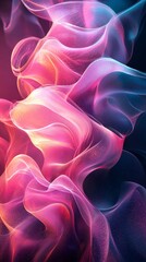 Poster - Colorful abstract lines swirling and flowing in a modern graphic design perfect for websites and backgrounds, capturing vibrant energy and motion in mesmerizing pink, purple, and blue hues