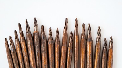 Poster - A Collection of Rusty Drill Bits with Varied Shapes