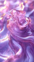 Poster - Swirling purple liquid forms intricate shapes, reflecting light with a glossy surface, creating depth and beauty