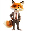 © Kavita - Cartoon fox wearing a suit, holding a briefcase, with a confident expression