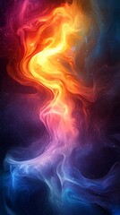 Poster - Abstract colorful energy wave flowing in space with a starry night background. Perfect for any project needing a cool and abstract look