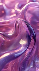 Poster - Abstract background of wavy purple liquid reflecting light. This image would be suitable for backgrounds, textures, and abstract concepts