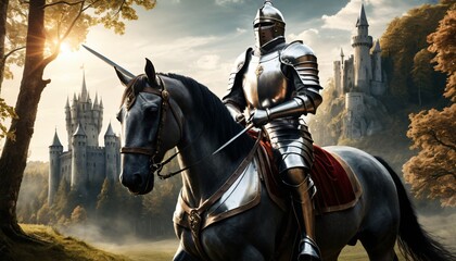 Canvas Print - medieval knight in armour