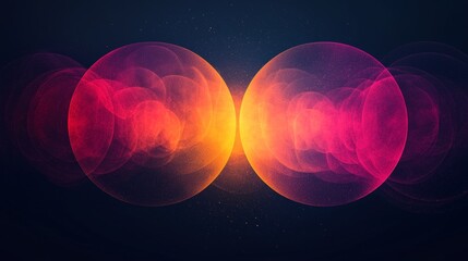 Poster - Vibrant, colorful spheres glow against a dark backdrop, evoking energy and movement. Bright hues blend in a futuristic, mystical scene, transporting viewers to a magical universe