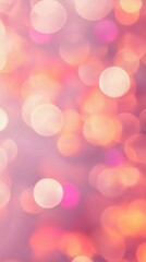 Poster - Blurry festive background image created by pink and orange bokeh lights, perfect for adding a touch of magic to any project