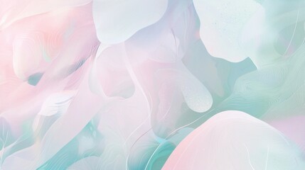 Poster - Abstract background design featuring a flowing organic pattern with pastel colors and delicate lines, creating a sense of elegance and movement