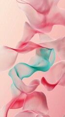 Poster - Abstract background with wavy lines flowing on pink background. Perfect for websites, presentations, social media, and more