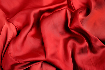 Wall Mural - Red, soft fabric - wavy background.