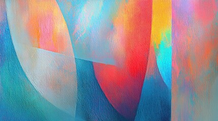 Wall Mural - An abstract composition featuring vibrant colors and fluid shapes, evoking emotion and creativity.