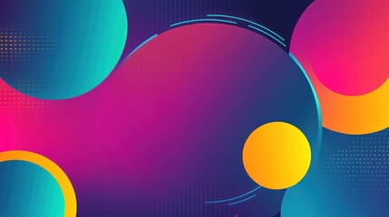 Wall Mural - abstract colorful design with circles and gradients, ideal for backgrounds or digital art.