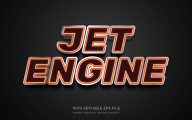 Poster - jet engine 3d editable text style effect