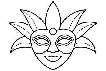 
Carnival mask icon, carnival mask line art vector illustration, mardi gras elements vector
