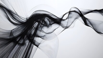 Abstract Black and White Swirling Lines