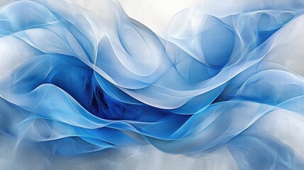 Aufkleber - Abstract blue wave design artwork with striking visual appeal