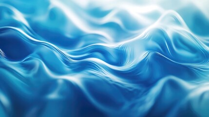 Poster - Abstract design element featuring vibrant blue waves suitable for various projects like cards websites or wallpapers This artwork showcases a blurred pattern effect ideal for a decorative business