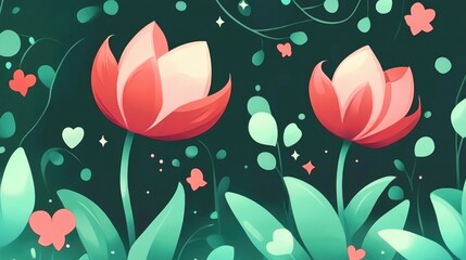 Poster - Blank Card with Tulip