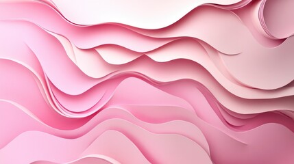 Aufkleber - Abstract pink beige paper cut wallpaper design ideal for enhancing social media content posters presentations advertising and various creative projects