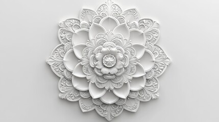 Aufkleber - Beautiful mandala flower 3D circular ornament A decorative design element featuring doodle art and floral patterns Hand drawn fantasy abstract decoration with tribal and ethnic influences