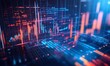 © jambulart - Abstract digital grid with glowing lines and data.