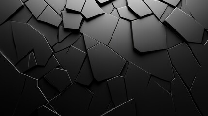 Aufkleber - 3D rendering of a black abstract geometric backdrop Suitable for promotional design exhibition technology futuristic concepts sports gaming virtual environments cosmetics storage or automotive the