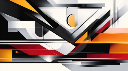 Aufkleber - Abstract modern artwork featuring a unique composition of geometric shapes and elements Minimalist geometric vector background design
