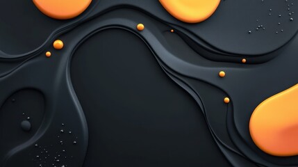Fototapete - Artistic black background with abstract shapes, 