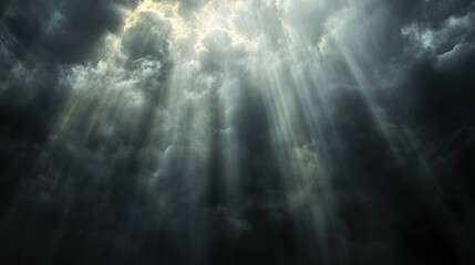 Fototapete - Artistic black background with soft, ethereal light effects, 