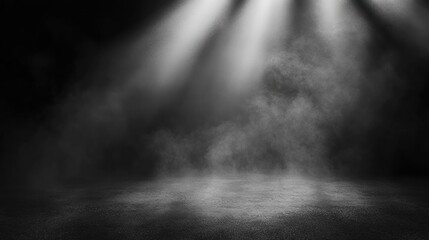 Fototapete - Artistic black background with soft, ethereal light effects, 