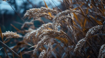Aufkleber - Close up of mature wheat ears during autumn