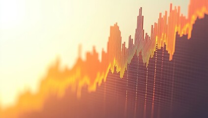 Poster - simple and clear design with bold colors illustrating a sharp rise in stocks on a white background.
