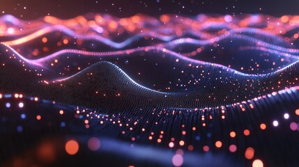 Poster - Big data analytics with glowing lines, featuring intricate networks of glowing lines visualizing massive datasets and complex analytics, 