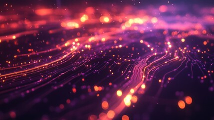 Poster - Big data analytics with glowing lines, featuring intricate networks of glowing lines visualizing massive datasets and complex analytics, 