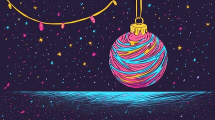 Aufkleber - Blue Sparkle on a Dark Background During the Holidays