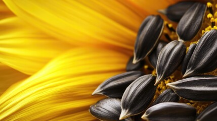 Poster - A Close Up View of Sunflower Seeds Isolated on White