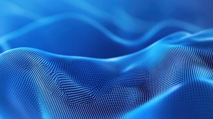 Poster - blue technology background with digital grids, data waves,