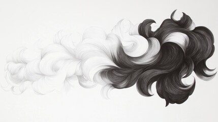 Aufkleber - Abstract Black Pencil Drawing on Paper