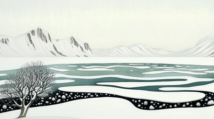 Aufkleber - Closeup of Natural Winter Sea Ice Scenery