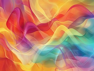 Aufkleber - Abstract design featuring vibrant colorful light flames in a wave pattern